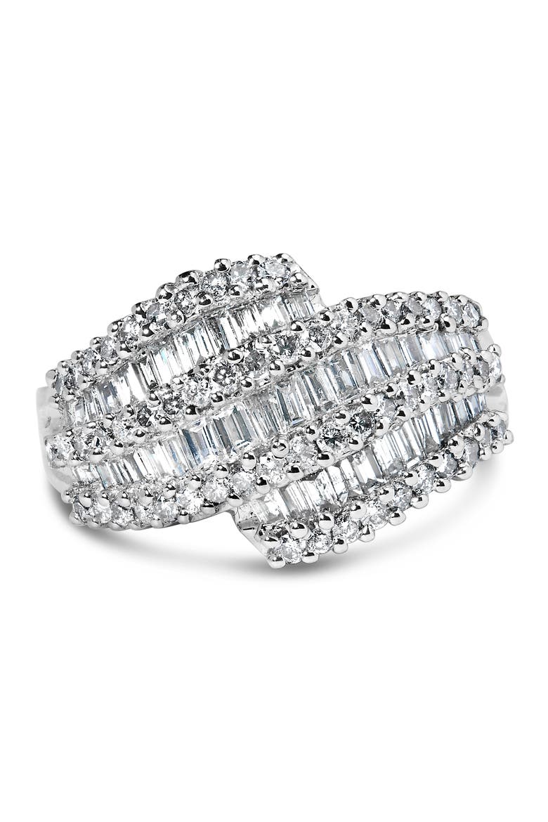 14K White Gold 1 3/4 Cttw Baguette Diamond Cocktail Ring Band, Main, color, White Gold