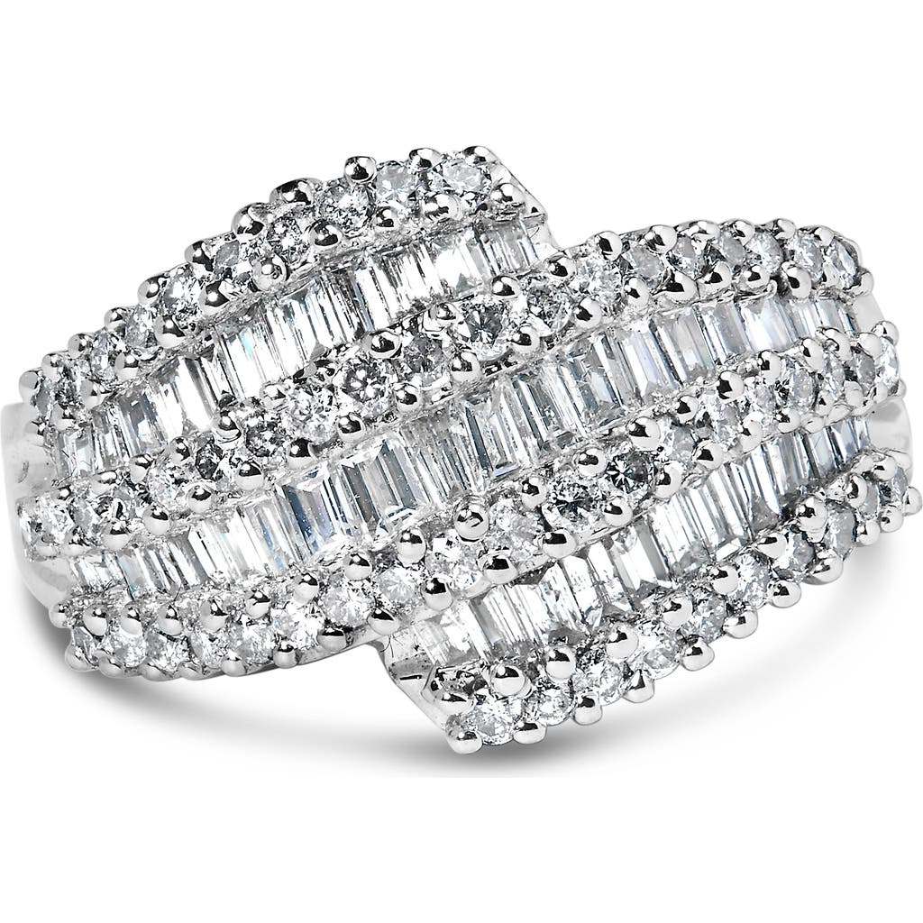 Haus of Brilliance 14K White Gold 1 3/4 Cttw Baguette Diamond Cocktail Ring Band at Nordstrom, Size 6.5