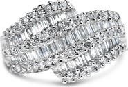 Haus of Brilliance 14K White Gold 1 3/4 Cttw Baguette Diamond Cocktail Ring Band