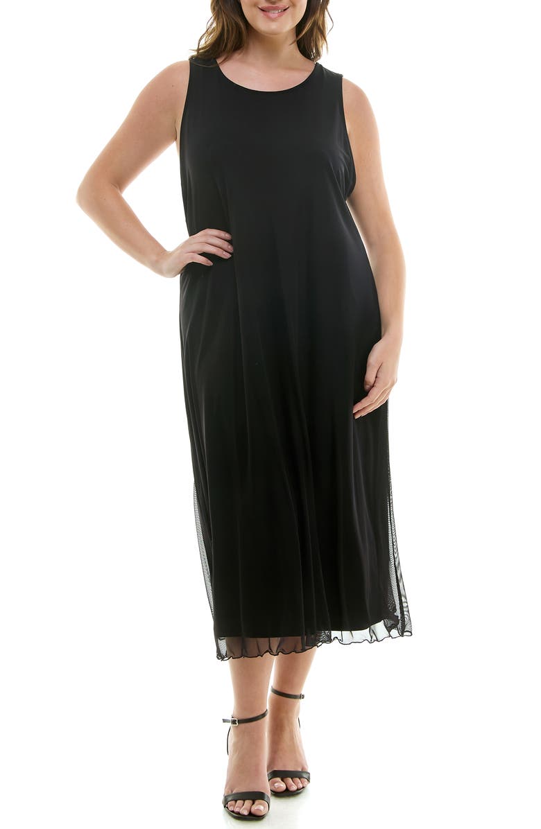 bebe Powermesh A-Line Tank Dress, Main, color,