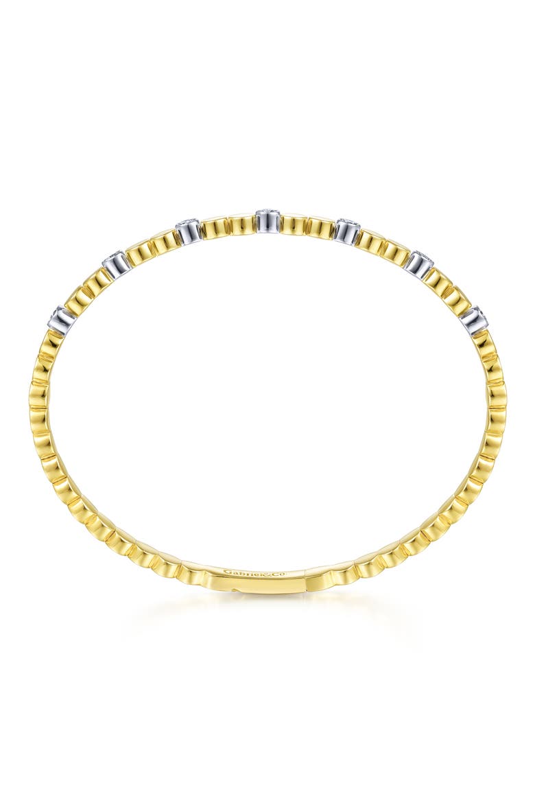 Demure 14K Gold & Diamond Bangle Bracelet, Alternate, color, 14K YELLOW/ WHITE GOLD