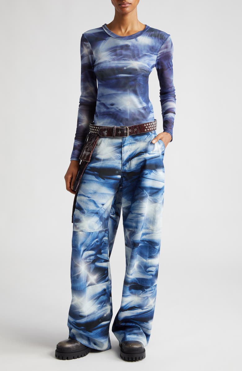 Collina Strada Women's Cardio Floral Print Gold Lamé Top, Alternate, color,