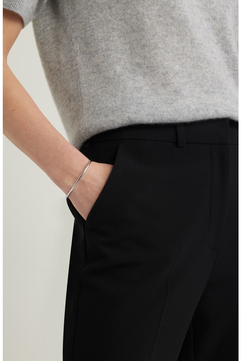 The Lena Slim Cropped Trousers, Alternate, color, BLACK