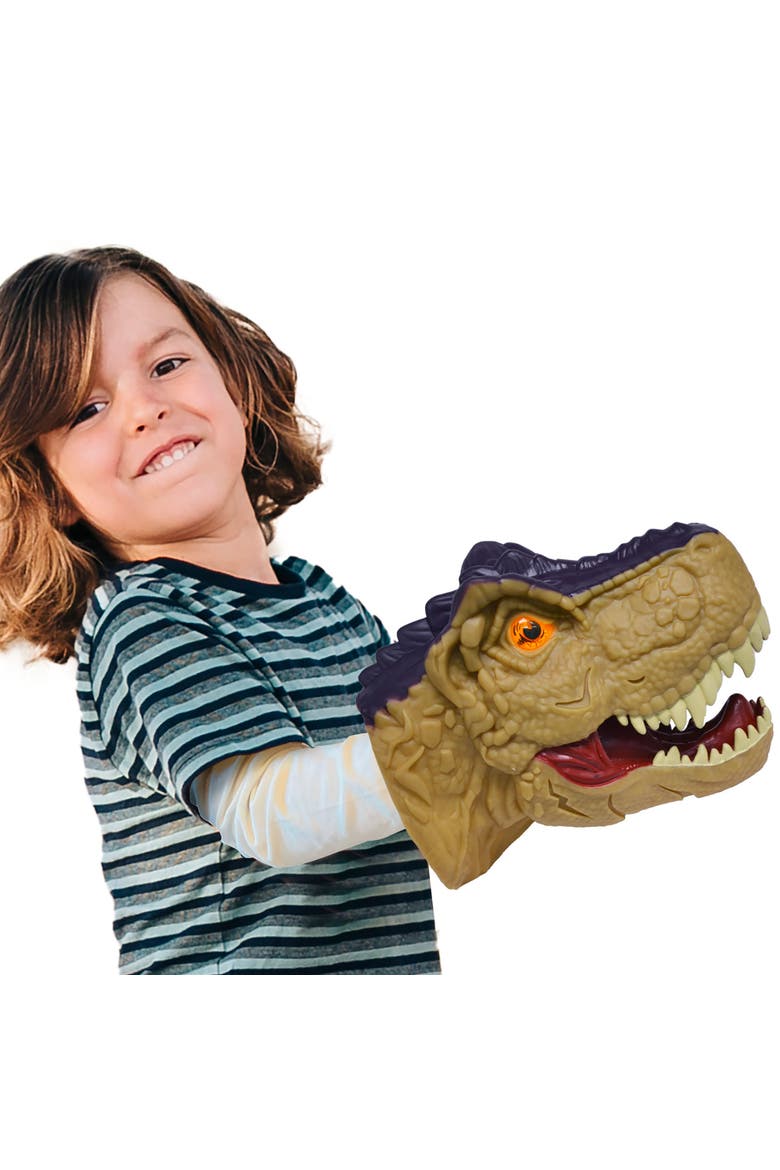 Mighty Megasaur, Megahunter T-Rex Hand Puppet, Brown, Kids 3+, Alternate, color, Multicolored