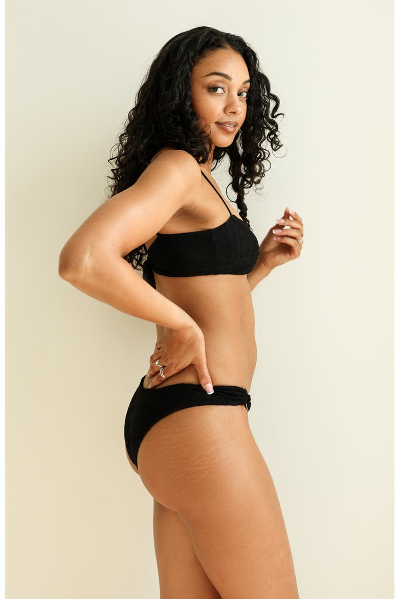 All My Love Bandeau Bikini Top, Alternate, color, Lace Black