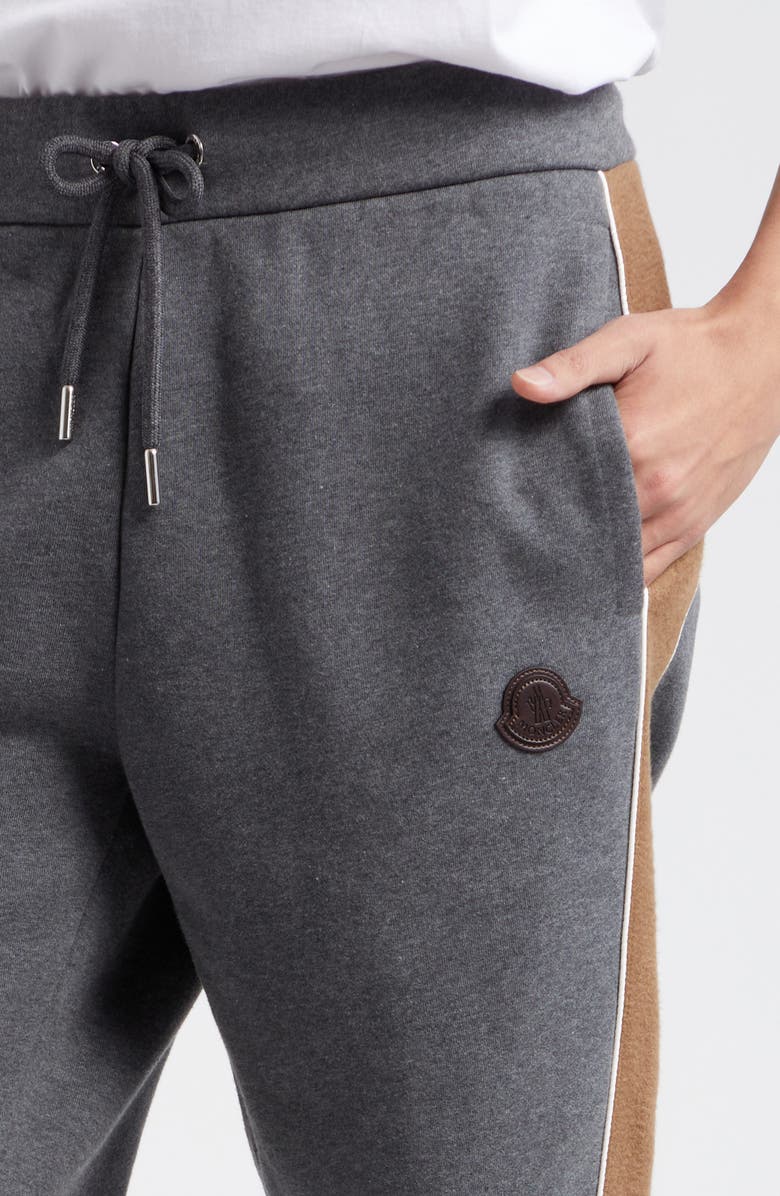 Moncler Contrast Stripe Fleece Joggers, Alternate, color, 