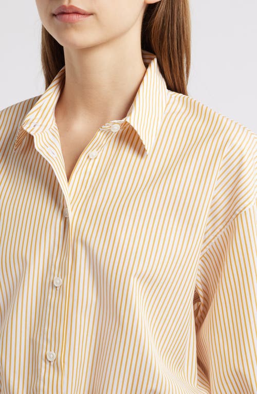 Rag & Bone Womens Gold Strp Georgie Striped Cotton-poplin Shirt In Gold Stripe