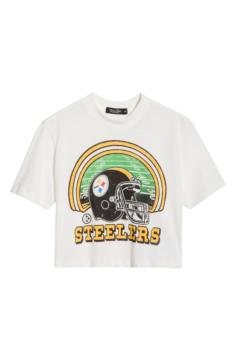 Junk Food Steelers Game Time Cotton Graphic Baby Tee, Alternate, color, Vintage White