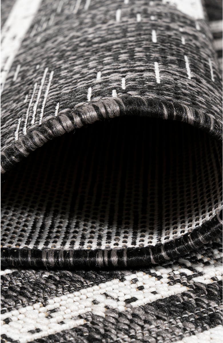 JONATHAN Y Zolak Berber Stripe Geometric Indoor/Outdoor Area Rug, Alternate, color, Black/Ivory