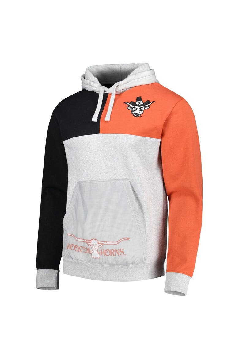 Men's Mitchell & Ness Heather Gray Texas Longhorns Tie-Breaker Pullover Hoodie, Alternate, color, Heather Gray