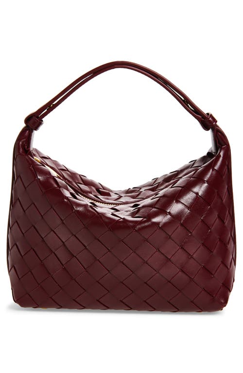 Bottega Veneta Mini Wallace Intrecciato Leather Shoulder Bag In Gold