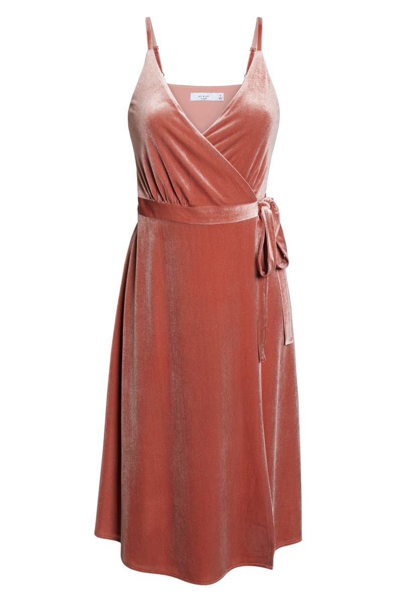 Ali & Jay Baby Love Velvet Wrap Dress, Alternate, color, 