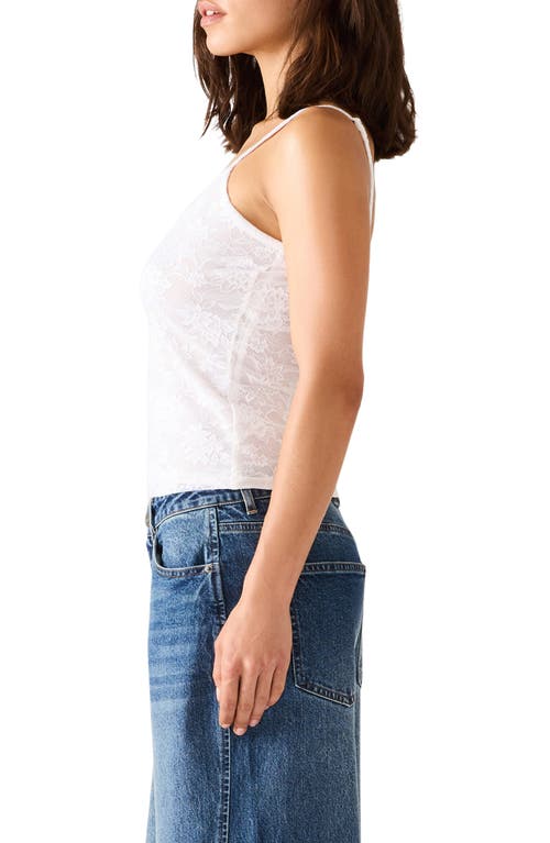 Steve Madden Luxe Stretch Lace Camisole In White