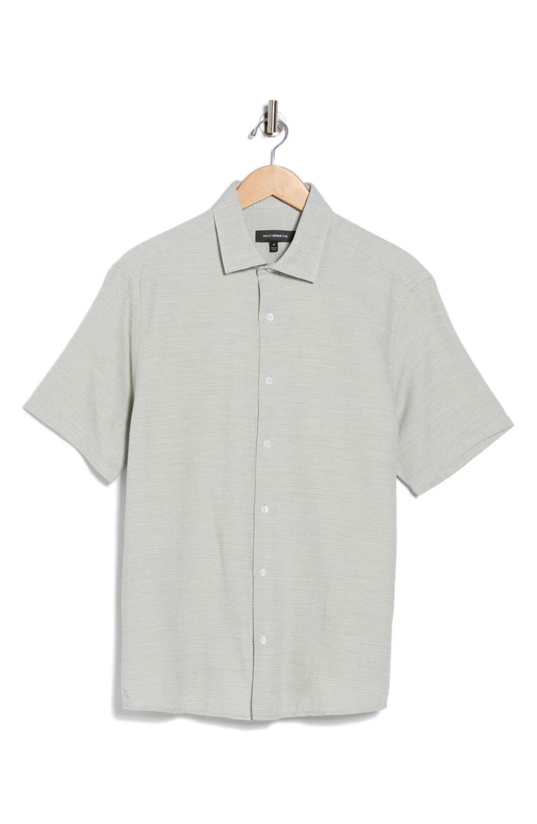 WESTZEROONE Enigo Short Sleeve Button-Up Shirt, Alternate, color, Pastel Olive
