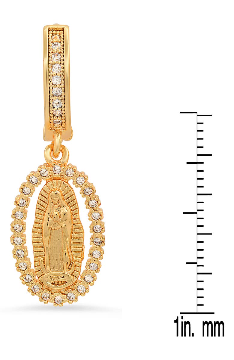 STEELTIME 18K Gold Plated Crystal Drop Hoop Earrings, Alternate, color, Yellow