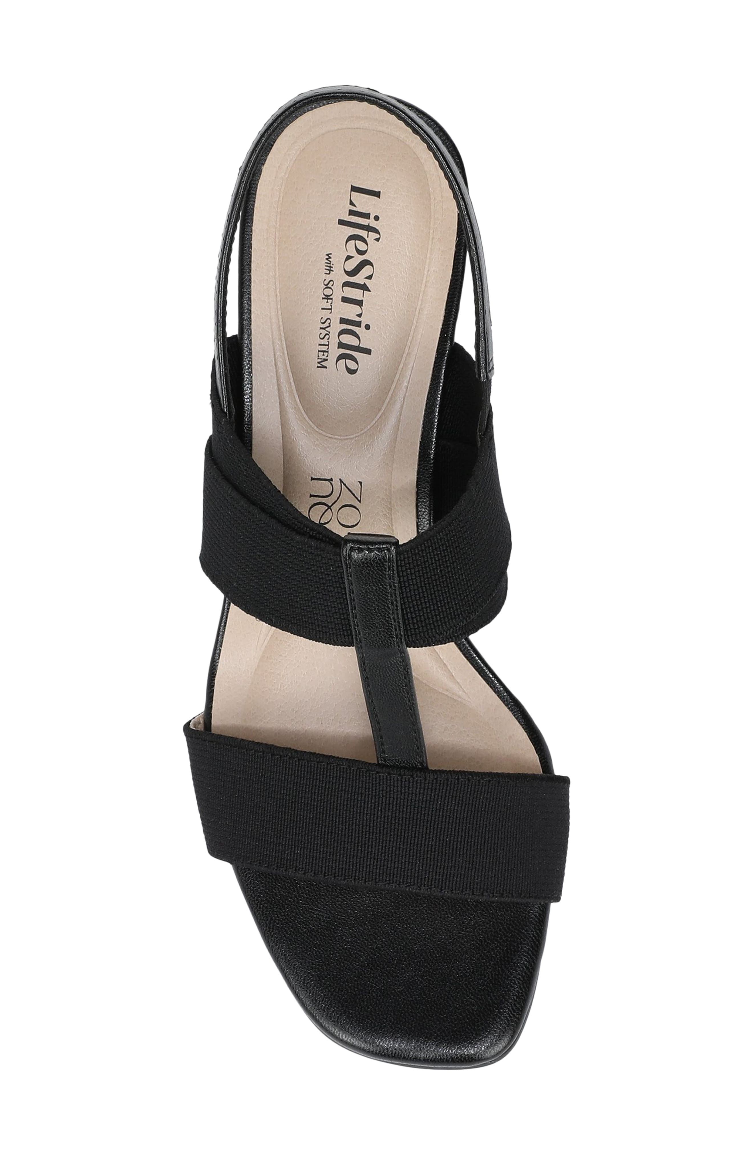 LifeStride Sweet Slingback Wedge Sandal, Alternate, color, Black
