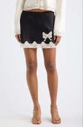 LoveShackFancy Sabrine Satin & Lace Miniskirt