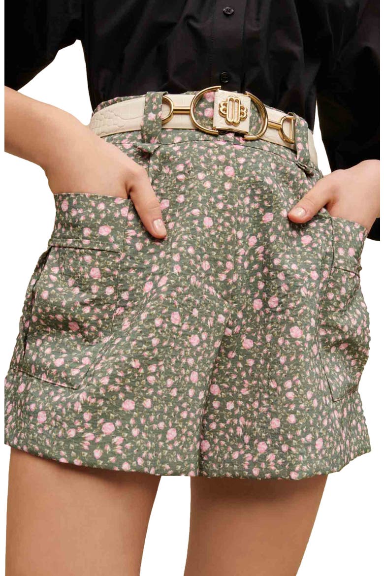 Iakita Cargo Shorts, Alternate, color, IMPRIME BOUTONS DE ROSE KAKI
