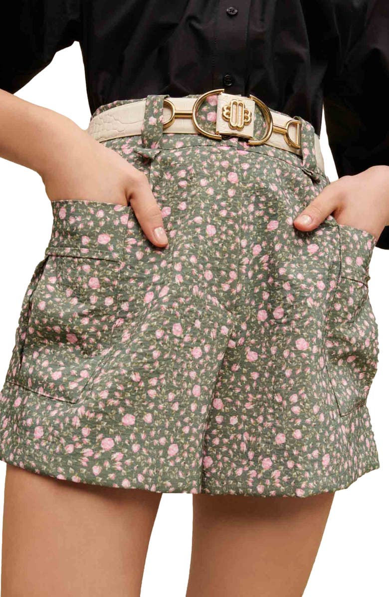maje Iakita Cargo Shorts, Alternate, color, Imprime Boutons De Rose Kaki
