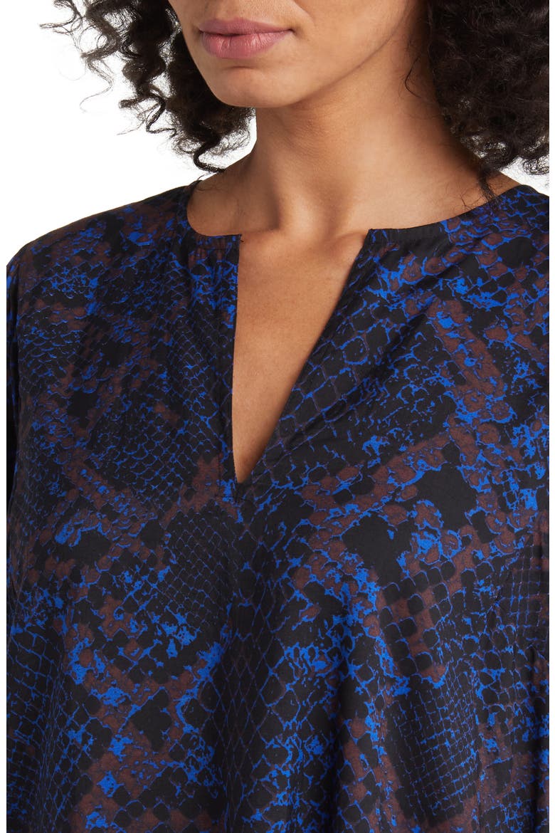 Gabriele Oversize Abstract Print Long Sleeve Tunic Top, Alternate, color, SURF THE WEB