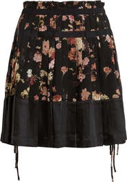 AllSaints Elara Floral Print Pleated Skirt