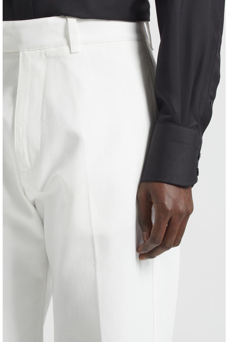 Compact Cotton Drill Wide Leg Pants, Alternate, color, OFF WHITE