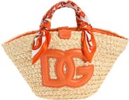 Dolce&Gabbana DG Logo Woven Straw Tote