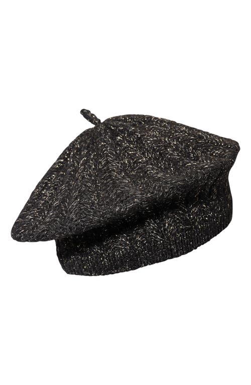 Ralph Lauren Lauren Herringbone Beret In Black