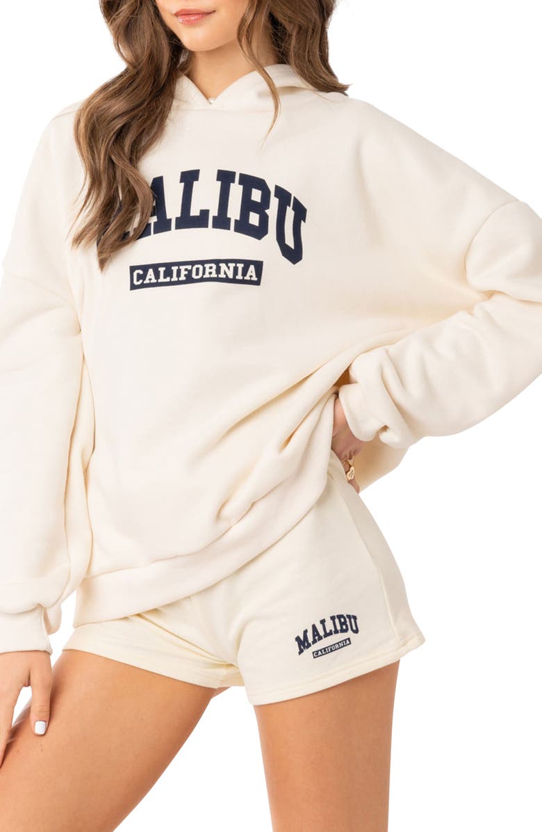 EDIKTED Malibu Pullover Hoodie, Alternate, color, Cream