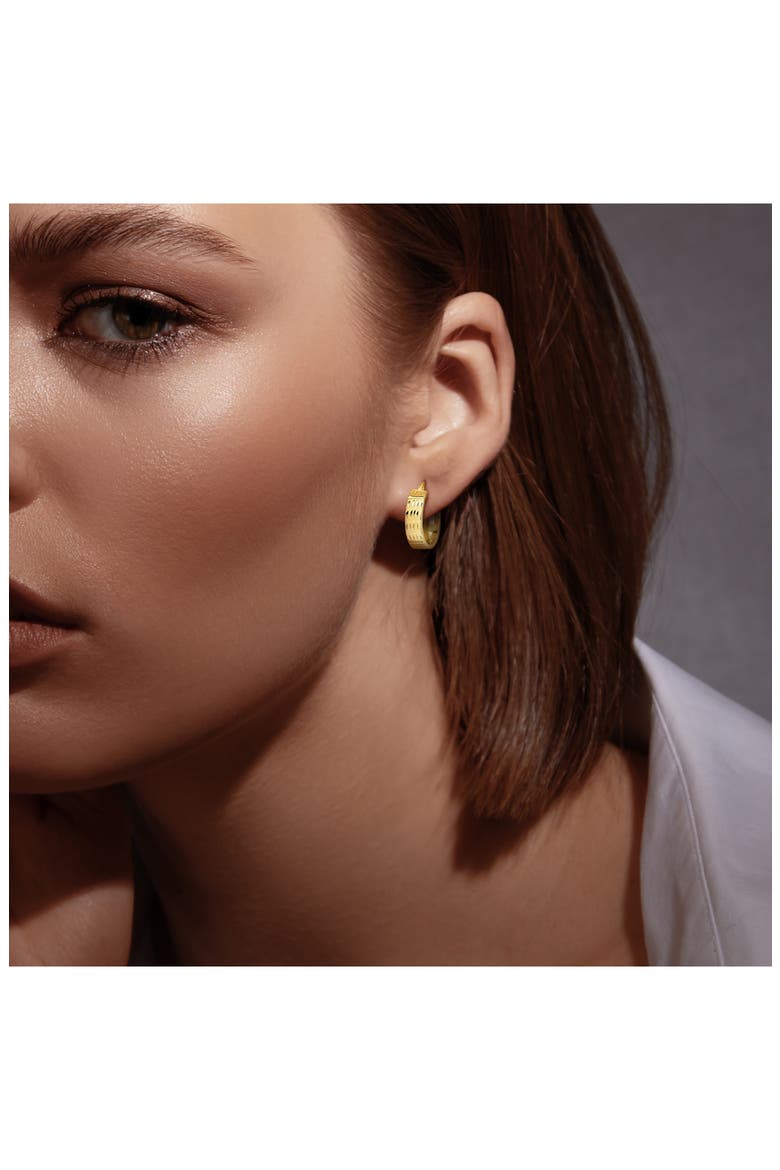 19.7mm Textured Hoop Earrings, Alternate, color, GOLD