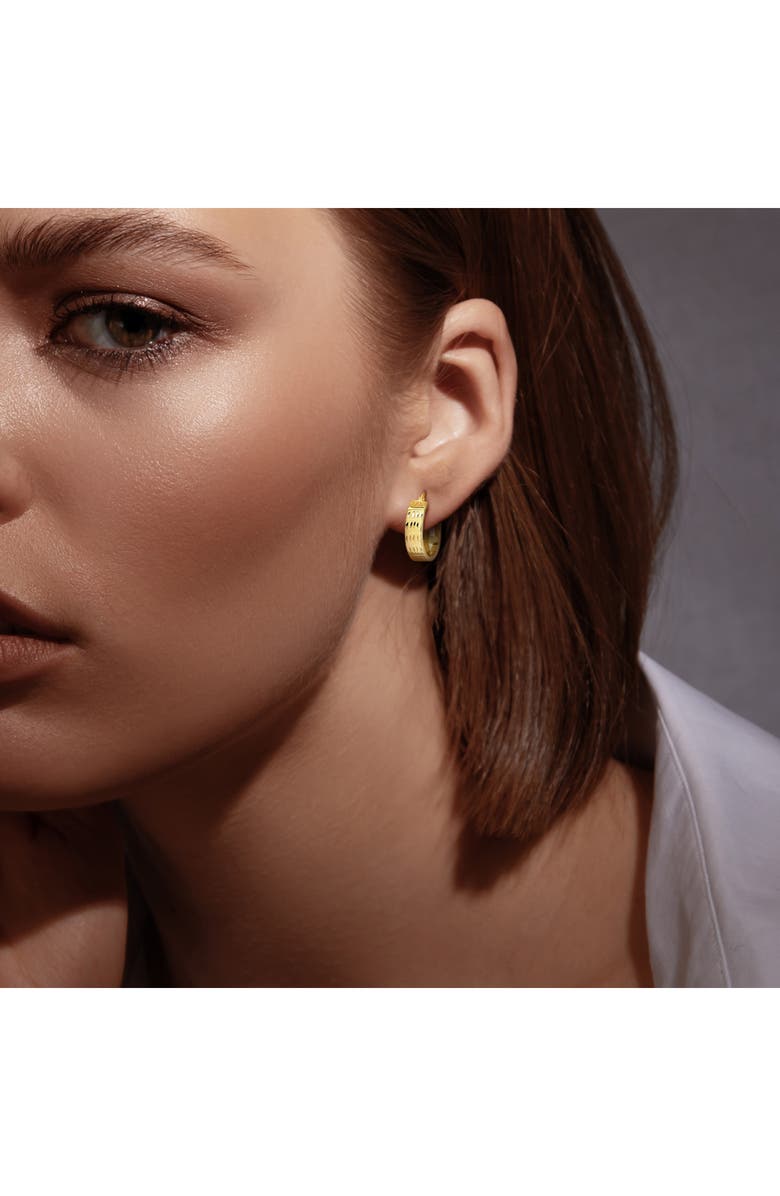 DELMAR 19.7mm Textured Hoop Earrings, Alternate, color, Gold