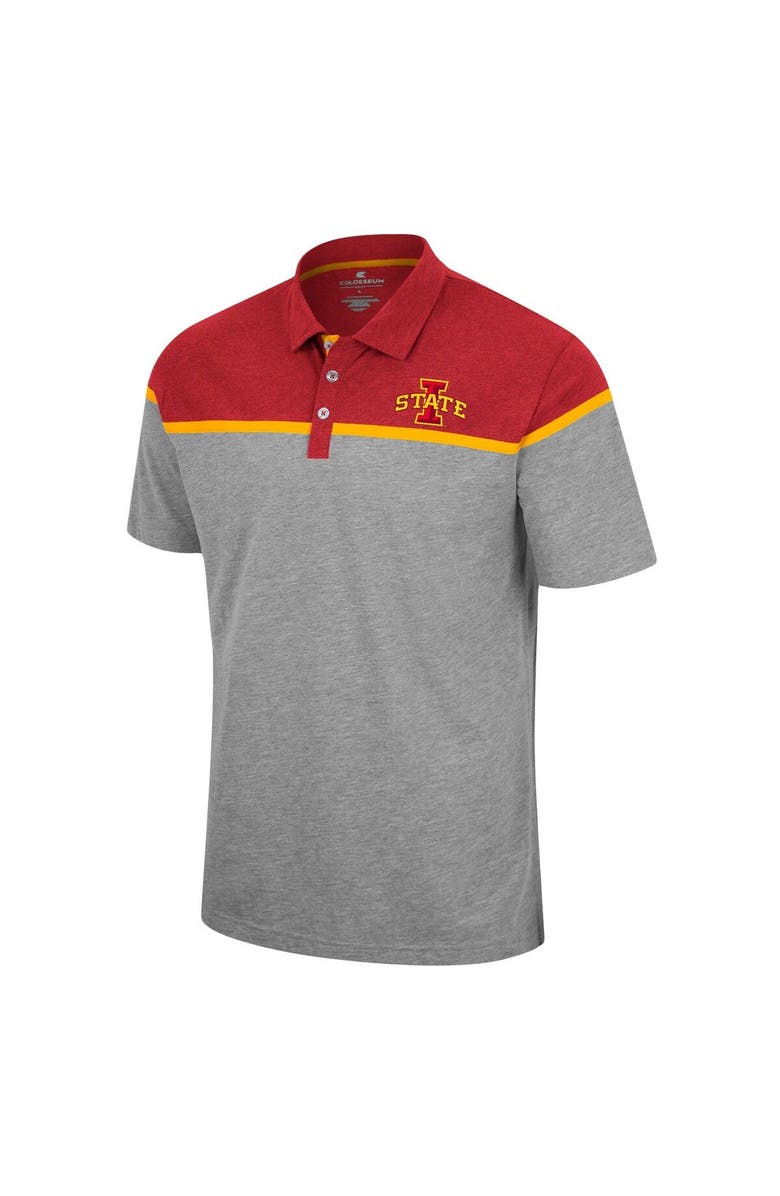 COLOSSEUM Men's Colosseum Heather Gray Iowa State Cyclones Chamberlain Polo, Alternate, color, 
