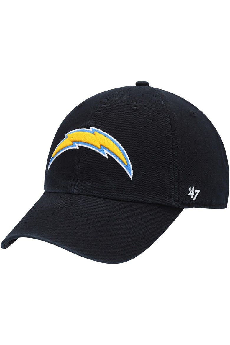 Men's '47 Black Los Angeles Chargers Clean Up Alternate Adjustable Hat, Alternate, color, Black