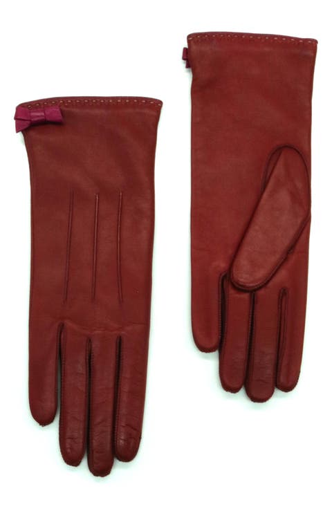 Bow Leather Gloves