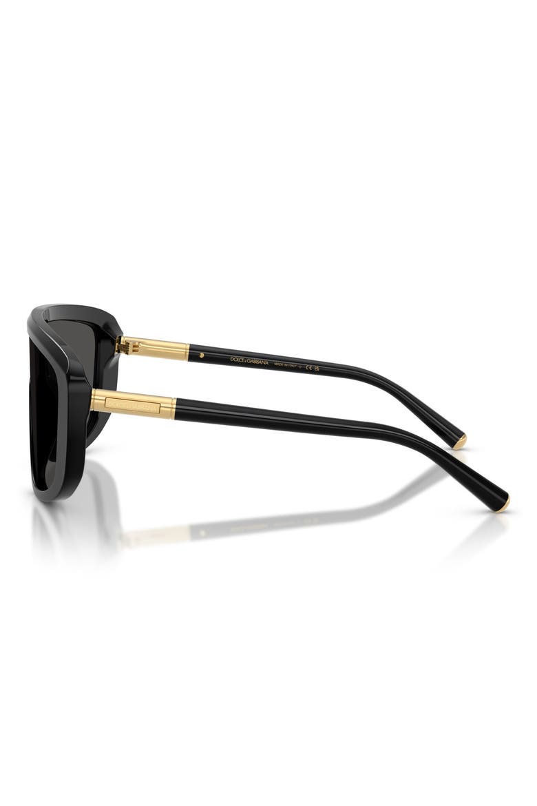 128mm Rectangular Shield Sunglasses, Alternate, color, BLACK / DARK GREY