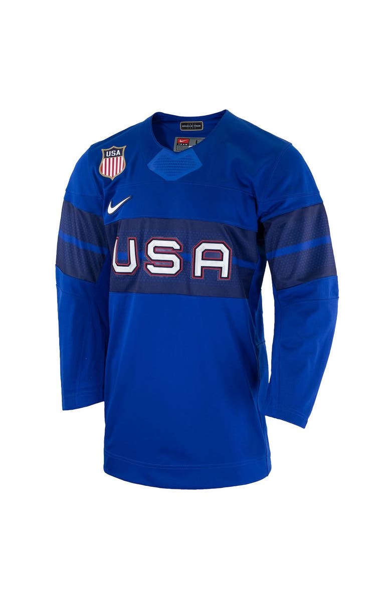 Nike Men's Nike Royal Team USA Hockey 2022 Winter Olympics Collection Jersey, Alternate, color, 