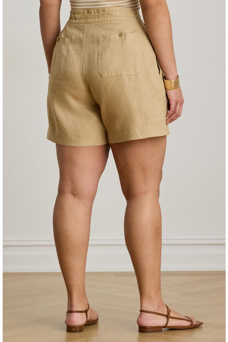 Linen Drawstring Shorts, Alternate, color, BIRCH BEIGE