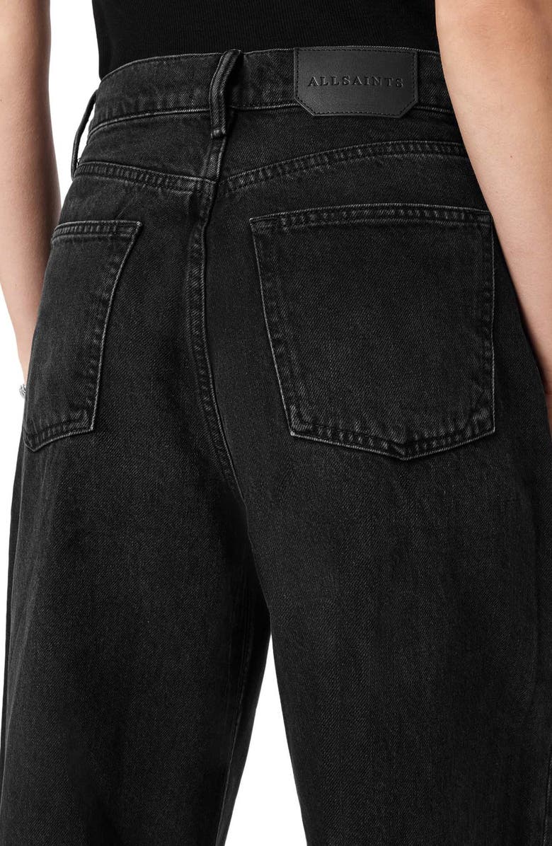 AllSaints Aki Crossover Wide Leg Jeans, Alternate, color, Washed Black