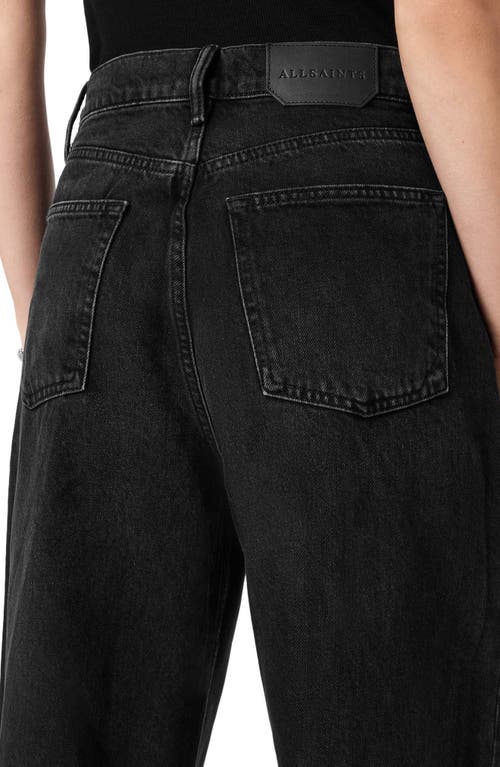 Allsaints Aki Crossover Wide Leg Jeans In Black