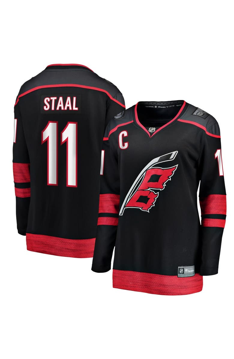 FANATICS Women's Fanatics Branded Jordan Staal Black Carolina Hurricanes Home Captain Patch Breakaway Player Jersey, Main, color, 