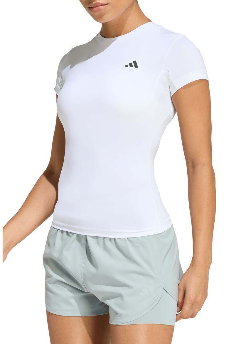 Power Essentials Workout Contour T-Shirt, Main, color, WHITE