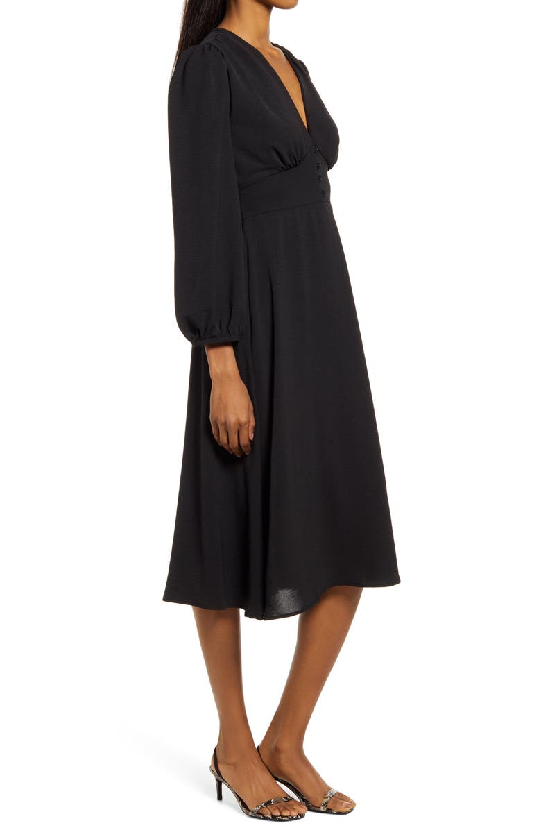 Fraiche by J Empire Waist Long Sleeve Midi Dress, Alternate, color, 