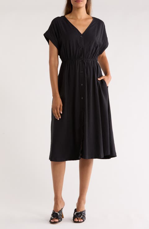 Short Sleeve Button Front Dress