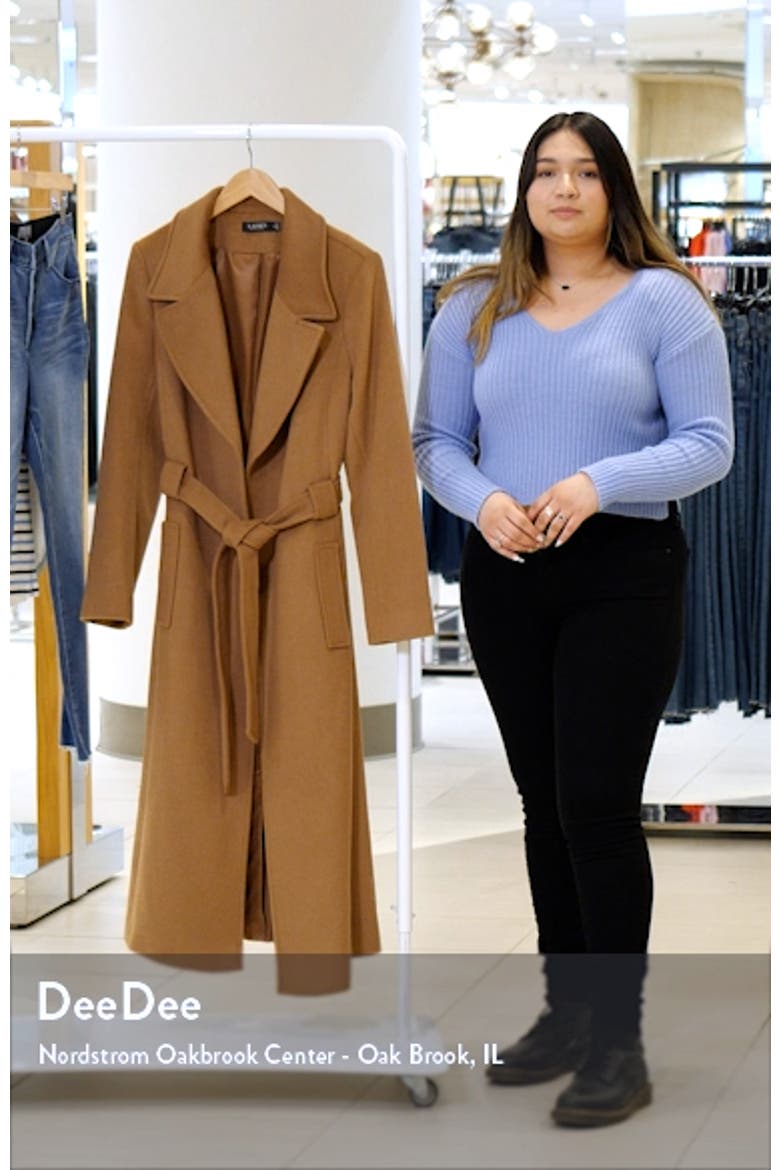 Belted Longline Wool Blend Wrap Coat video