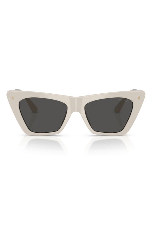 Jimmy Choo 53mm Cat Eye Sunglasses In White/dark Grey