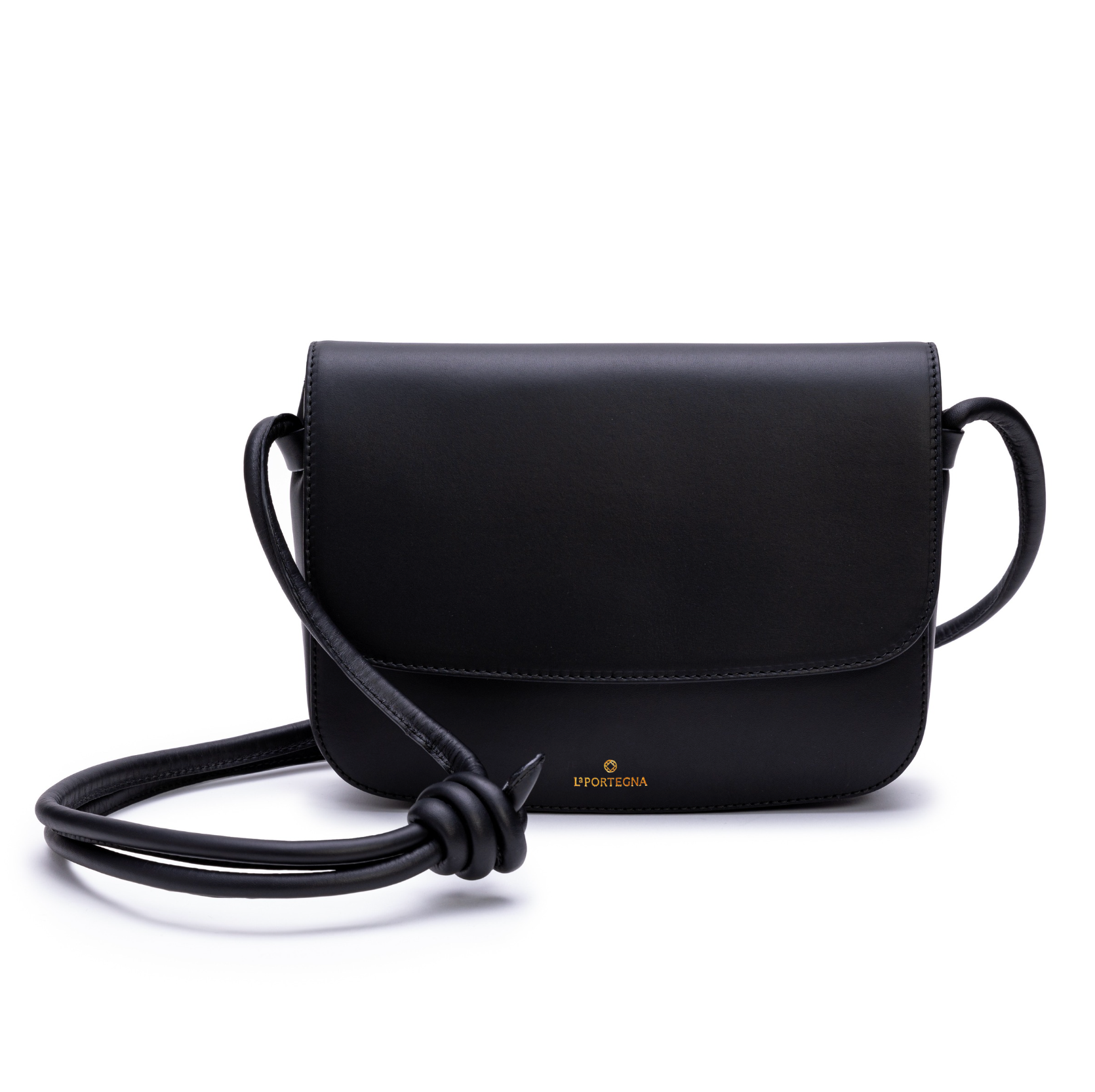 LA PORTEGNA Lucia Shoulder Bag With Sliding Knots, Alternate, color, Black