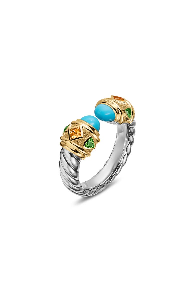 David Yurman Renaissance<sup>®</sup> Color Ring in Sterling Silver with 14K Yellow Gold, 9.9mm, Alternate, color, Reconstituted Turquoise