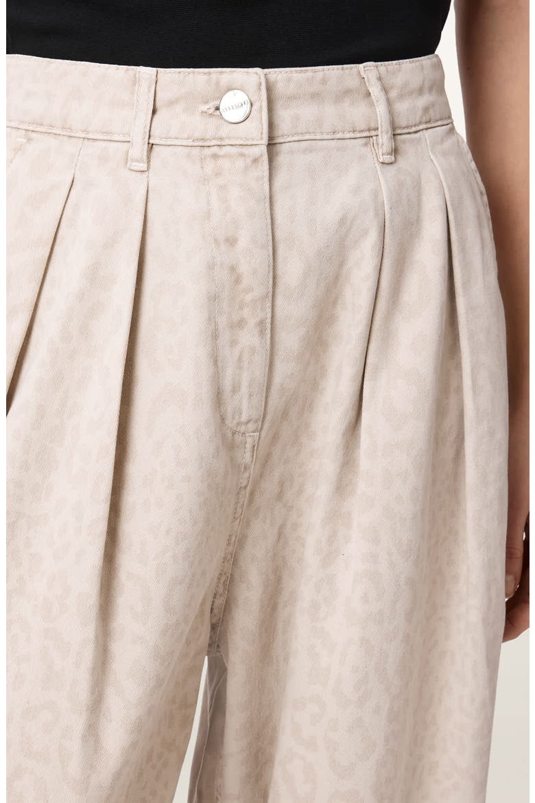 Becca Camo Pleated Cotton Trousers, Alternate, color, LEPPO CREAM WHITE