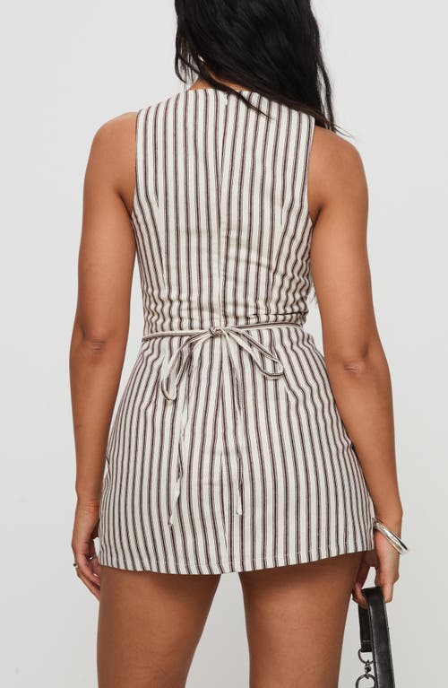 Princess Polly Yumiko Stripe Romper In Brown