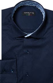 MASUTTO Willis Geometric Button-Up Long Sleeve Shirt